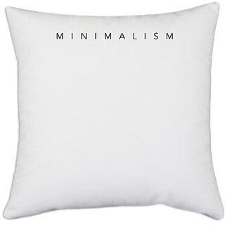                       UDNAG White Polyester 'Minimalism' Pillow Cover [16 Inch X 16 Inch]                                              