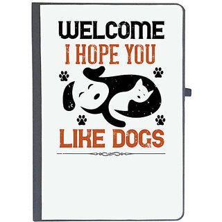                       UDNAG Ruled Notebook Diary 'Dog | Welcome I Hope You Like Dogs', [A5 80Pages 80GSM]                                              