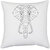 UDNAG White Polyester 'Geometry | ELephant Head Geometry' Pillow Cover [16 Inch X 16 Inch]