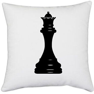                       UDNAG White Polyester 'Couple | King1' Pillow Cover [16 Inch X 16 Inch]                                              