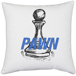                       UDNAG White Polyester 'Pawn' Pillow Cover [16 Inch X 16 Inch]                                              