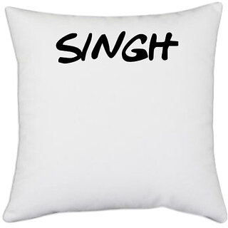                       UDNAG White Polyester 'Singh' Pillow Cover [16 Inch X 16 Inch]                                              