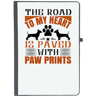                       UDNAG Ruled Notebook Diary 'Dog | The Road to my Heart is paved with paw prints', [A5 80Pages 80GSM]                                              