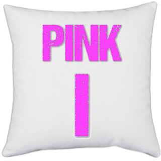                       UDNAG White Polyester 'Navratri | Pink' Pillow Cover [16 Inch X 16 Inch]                                              