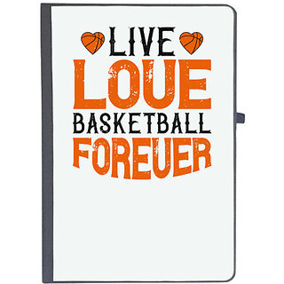                       UDNAG Ruled Notebook Diary 'Basketball | Live, love, basketball forever', [A5 80Pages 80GSM]                                              