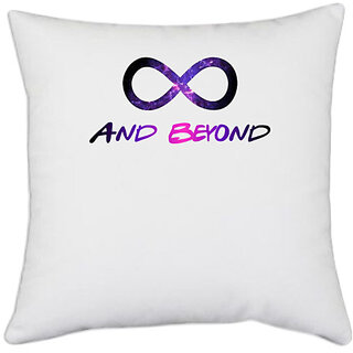                       UDNAG White Polyester 'Couple | and beyond' Pillow Cover [16 Inch X 16 Inch]                                              