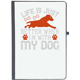                       UDNAG Ruled Notebook Diary 'Dog | Life is Just better when i'm with my dog', [A5 80Pages 80GSM]                                              