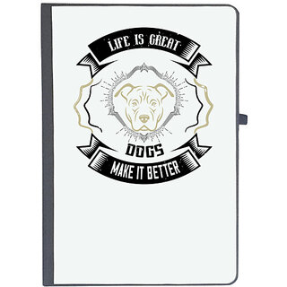                       UDNAG Ruled Notebook Diary 'Dog | Life is Great Dogs make it Better', [A5 80Pages 80GSM]                                              