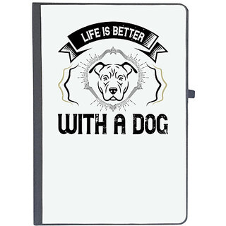                       UDNAG Ruled Notebook Diary 'Dog | life is better with a dog', [A5 80Pages 80GSM]                                              