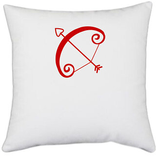                       UDNAG White Polyester 'Love | Couple' Pillow Cover [16 Inch X 16 Inch]                                              