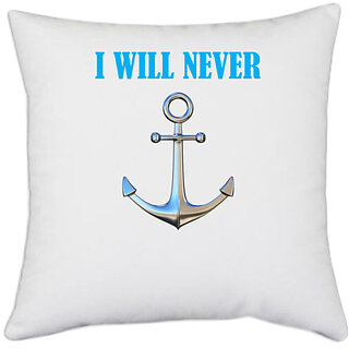                       UDNAG White Polyester 'Couple | I will never' Pillow Cover [16 Inch X 16 Inch]                                              