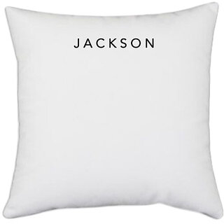                       UDNAG White Polyester 'Jackson' Pillow Cover [16 Inch X 16 Inch]                                              