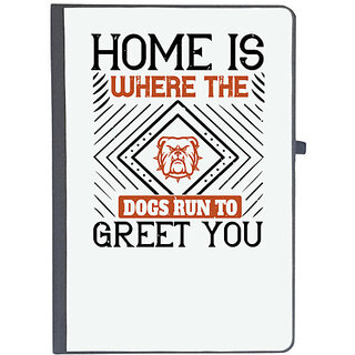                       UDNAG Ruled Notebook Diary 'Dog | Home is where the dogs run to greet you', [A5 80Pages 80GSM]                                              