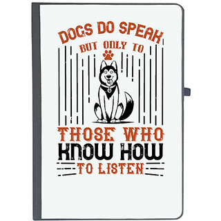                       UDNAG Ruled Notebook Diary 'Dog | Dogs Do Speak But Only To Those Who Know How to Listen_2', [A5 80Pages 80GSM]                                              
