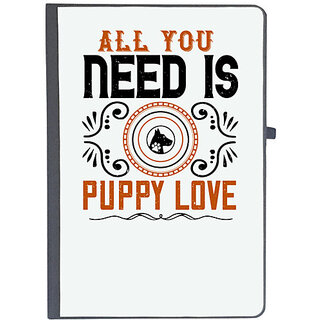                       UDNAG Ruled Notebook Diary 'Dog | All you need is puppy love', [A5 80Pages 80GSM]                                              