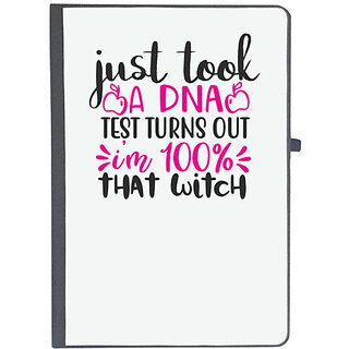                       UDNAG Ruled Notebook Diary 'Witch | just look a dna test turns out im 100% that witch', [A5 80Pages 80GSM]                                              