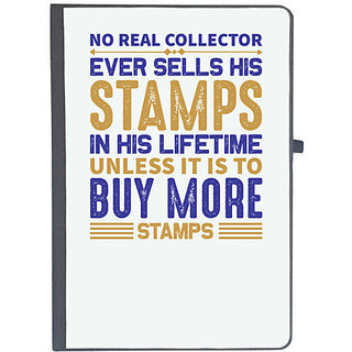                       UDNAG Ruled Notebook Diary 'Stamp collector | No real', [A5 80Pages 80GSM]                                              