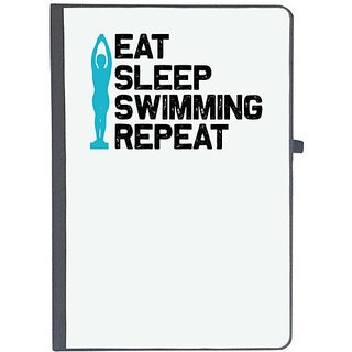                       UDNAG Ruled Notebook Diary 'Swimming | Eat sleep copy 9', [A5 80Pages 80GSM]                                              