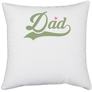                       UDNAG White Polyester 'Dad Father | Dad, est 2019' Pillow Cover [16 Inch X 16 Inch]                                              