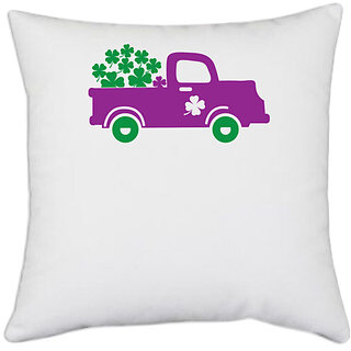                       UDNAG White Polyester 'jeep' Pillow Cover [16 Inch X 16 Inch]                                              