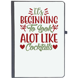                       UDNAG Ruled Notebook Diary 'Christmas | it's beginning to look a lot like cocktails', [A5 80Pages 80GSM]                                              