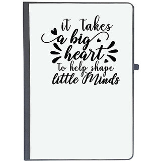                       UDNAG Ruled Notebook Diary 'Teacher Student | it takes a big to help shape little minds', [A5 80Pages 80GSM]                                              