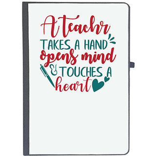                       UDNAG Ruled Notebook Diary 'Teacher Student | A teacher takes a hand opens mind & touches a heart', [A5 80Pages 80GSM]                                              
