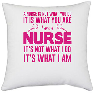                       UDNAG White Polyester 'Doctor' Pillow Cover [16 Inch X 16 Inch]                                              