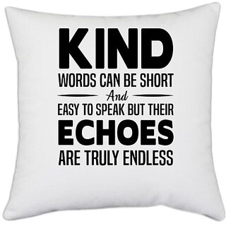                       UDNAG White Polyester 'Nurse | Kind words short but echos are endless' Pillow Cover [16 Inch X 16 Inch]                                              