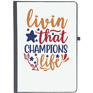                       UDNAG Ruled Notebook Diary 'Champion | livin that champions life', [A5 80Pages 80GSM]                                              