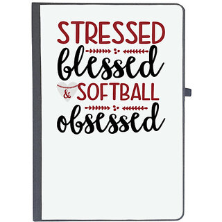                       UDNAG Ruled Notebook Diary 'Softball | stressed blessed softball obsessed', [A5 80Pages 80GSM]                                              