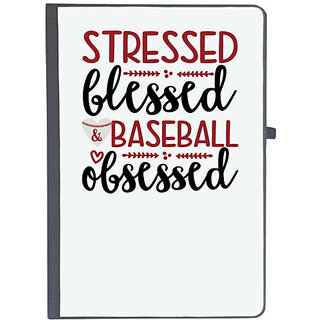                       UDNAG Ruled Notebook Diary 'Baseball | stressed blessed & baseball obsessed', [A5 80Pages 80GSM]                                              