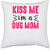 UDNAG White Polyester 'Mother | Kiss me' Pillow Cover [16 Inch X 16 Inch]
