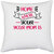 UDNAG White Polyester 'Mother Mom | HOME IS WHERE YOUR MOM IS' Pillow Cover [16 Inch X 16 Inch]