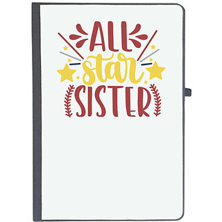                       UDNAG Ruled Notebook Diary 'Sister | all star sister', [A5 80Pages 80GSM]                                              