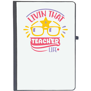                       UDNAG Ruled Notebook Diary 'Teacher | Livin that teacher life', [A5 80Pages 80GSM]                                              