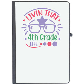                       UDNAG Ruled Notebook Diary 'Teacher Student | Livin that 4th grade life', [A5 80Pages 80GSM]                                              