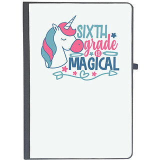                       UDNAG Ruled Notebook Diary 'Teacher Student | 6th grade is magical', [A5 80Pages 80GSM]                                              