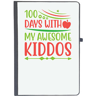                       UDNAG Ruled Notebook Diary 'Teacher Student | 100 days with my awesome kiddos', [A5 80Pages 80GSM]                                              