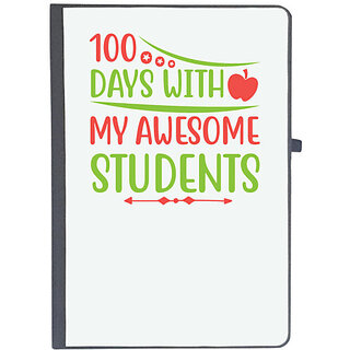                       UDNAG Ruled Notebook Diary 'Teacher Student | 100 days with my awesome students', [A5 80Pages 80GSM]                                              