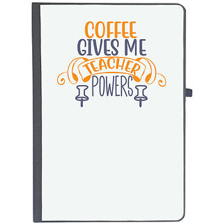                       UDNAG Ruled Notebook Diary 'Teacher Student | coffee gives me teacher powers', [A5 80Pages 80GSM]                                              