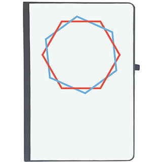                       UDNAG Ruled Notebook Diary 'Red blue hexagonal ring | Drawing', [A5 80Pages 80GSM]                                              