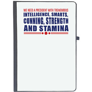                       UDNAG Ruled Notebook Diary 'Intelligence Smarts cunning strength stamina | Donalt Trump', [A5 80Pages 80GSM]                                              