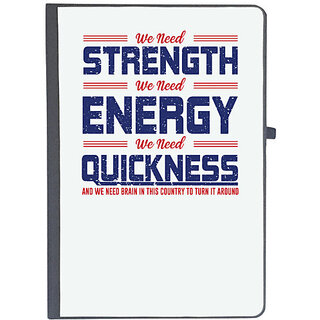                       UDNAG Ruled Notebook Diary 'Strength energy quickness | Donalt Trump', [A5 80Pages 80GSM]                                              