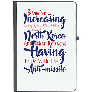                       UDNAG Ruled Notebook Diary 'Increasing north Korea having Anti missile | Donalt Trump', [A5 80Pages 80GSM]                                              