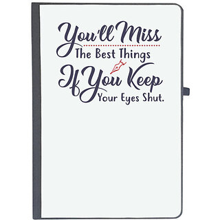                       UDNAG Ruled Notebook Diary 'You'll miss if you keep your eyes shut | Dr. Seuss', [A5 80Pages 80GSM]                                              
