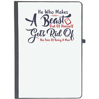                       UDNAG Ruled Notebook Diary 'A beast gets rid of the pain of being a man | Dr. Seuss', [A5 80Pages 80GSM]                                              