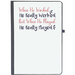                       UDNAG Ruled Notebook Diary 'He really worked he really played | Dr. Seuss', [A5 80Pages 80GSM]                                              