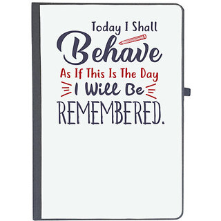                       UDNAG Ruled Notebook Diary 'Behave i will be remember | Dr. Seuss', [A5 80Pages 80GSM]                                              