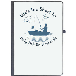                       UDNAG Ruled Notebook Diary 'Fishing | Life's too short', [A5 80Pages 80GSM]                                              